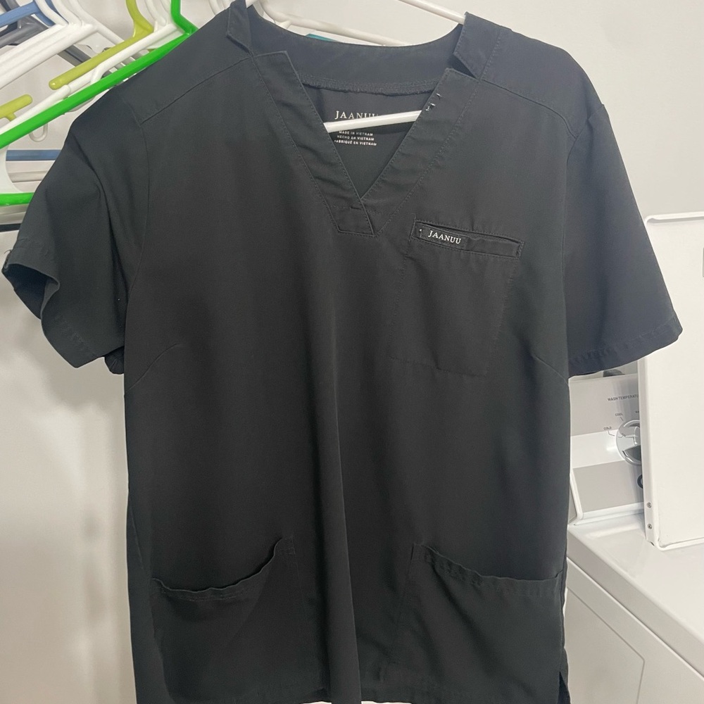 Jaanuu Charcoal V-Neck Scrub Top